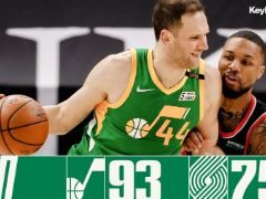 NBA常规赛：三节战罢，爵士93-75领先开拓者