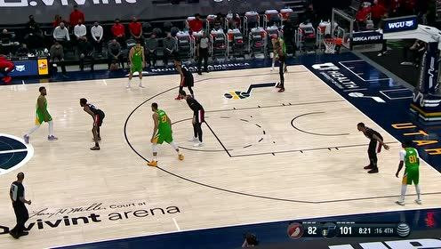 【2021年04月09日 开拓者vs爵士集锦】油门一踩谁都不爱 米切尔突然加速抛投稳稳命中