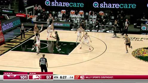 【2021年04月10日 公牛vs老鹰集锦】两人配合真默契 赫尔特分球卡皇轻舒猿臂