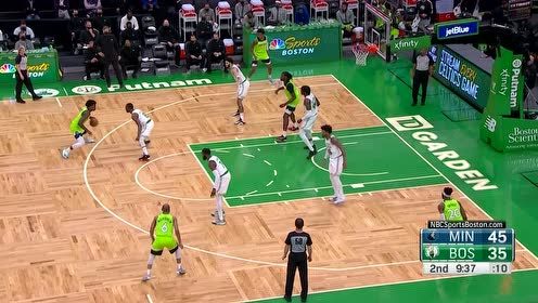 【2021年04月10日 森林狼vs凯尔特人集锦】爱德华兹假突真传送香饼 里德篮下接球单臂暴扣