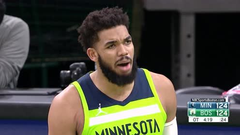 【2021年04月10日 森林狼vs凯尔特人集锦】森林狼vs凯尔特人精华回放 塔图姆53分率队17分逆转加时擒狼