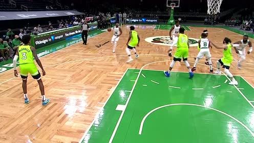 【2021年04月10日 森林狼vs凯尔特人集锦】开场就炸裂 斯玛特连线布朗空接暴扣