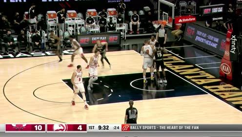 【2021年04月10日 公牛vs老鹰集锦】不用特雷杨咱哥俩来配合 赫尔特高抛卡皇怒扣