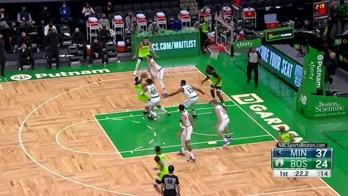 【2021年04月10日 森林狼vs凯尔特人集锦】一点就飞可还行 拉塞尔戏耍防守打成2+1