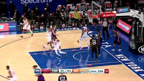 【2021年04月12日 猛龙vs尼克斯集锦】布切尔旱地拔葱完成补扣 兰德尔空切进场双臂炸筐