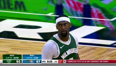 【2021年04月12日 雄鹿vs魔术集锦】雄鹿vs魔术精华回放 字母缺阵米德尔顿21+8率队大胜魔术终止3连败