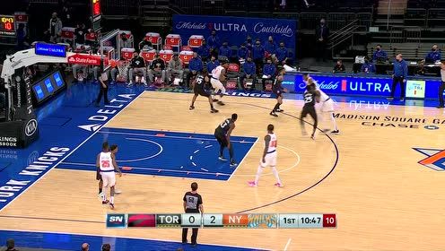 【2021年04月12日 猛龙vs尼克斯集锦】布洛克飞身抢断快攻炸筐 佩顿碾压本布里反手上篮命中