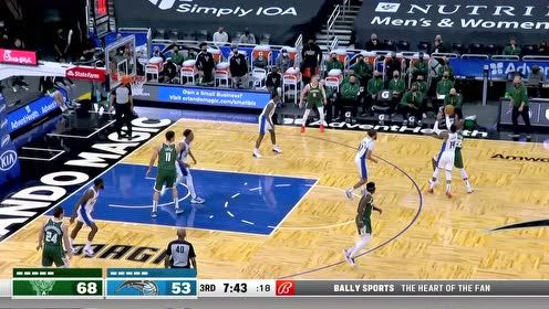 【2021年04月12日 雄鹿vs魔术集锦】反击快攻不贪功 哈里斯妙传恩尼斯轻松上篮得手