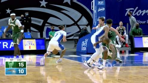 【2021年04月12日 雄鹿vs魔术集锦】迈卡威以球领人送妙传 卡特举火烧天单臂劈扣