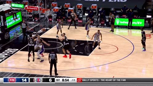 【2021年04月12日 活塞vs快船集锦】看我走位！泡椒助攻祖巴茨晃开防守单臂砸扣