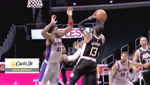 【2021年04月12日 活塞vs快船集锦】这哪拦得住！泡椒翻身跳投2+1手到擒来