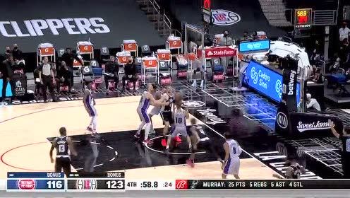 【2021年04月12日 活塞vs快船集锦】拜拜吧！朗多诛心三分+横空妙传莫里斯底角补刀收掉比赛