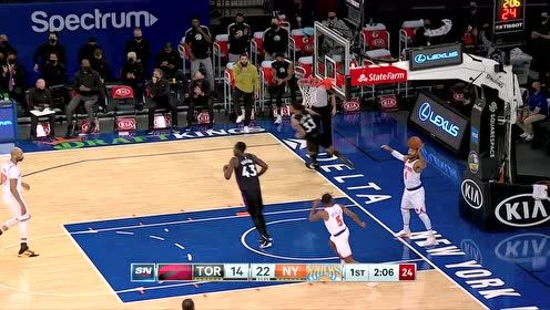 【2021年04月12日 猛龙vs尼克斯集锦】洛瑞回头望月送抢断 西卡特伦特双龙出海快攻炸筐