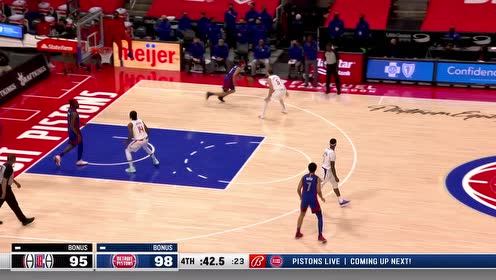 【2021年04月15日 快船vs活塞集锦】最后50秒窒息时刻 曼恩飞跃暴扣快船神奇三分奇迹扳平