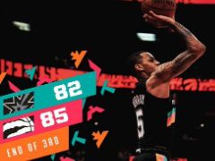 NBA常规赛：三节战报，马刺82-85落后猛龙