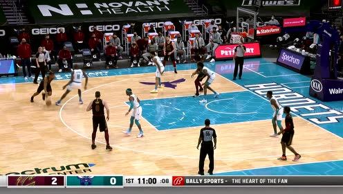 【2021年04月15日 骑士vs黄蜂集锦】没有什么能够阻挡！奥科罗冲击内线送球入网2+1