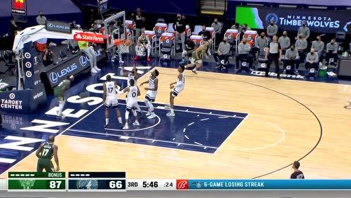 【2021年04月15日 雄鹿vs森林狼集锦】雄鹿队集锦：雄鹿六人得分上双生擒森林狼