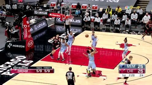 【2021年04月17日 灰熊vs公牛集锦】莫兰特反击不慌不忙 慢三步1v2轻松打进