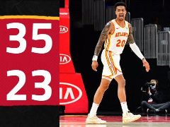 NBA常规赛：首节战罢，老鹰35-23领先步行者