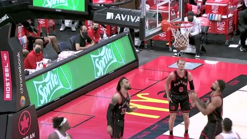 【2021年04月19日 雷霆vs猛龙集锦】还得自己来！多尔特强杀内线一挑二背身抛进