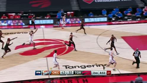 【2021年04月19日 雷霆vs猛龙集锦】默契无解！罗比搭线妙传布拉德利晃飞两人轻松上进