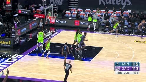 【2021年04月22日 森林狼vs国王集锦】最佳新秀的提名应该有我一席之地！哈里伯顿张弓搭箭连中三分