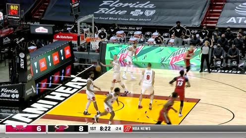 【2021年04月25日 公牛vs热火集锦】希罗不在我来投 邓罗火力全开三分4中4