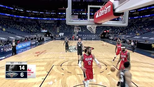 【2021年04月25日 马刺vs鹈鹕集锦】珀尔特尔大帽推反击 四人连线助飞约翰逊