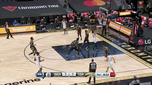 【2021年04月28日 篮网vs猛龙集锦】开局手感火烫洛瑞三分三连击 带领猛龙掀起进攻高潮