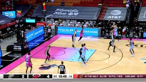 【2021年04月29日 马刺vs热火集锦】双人配合出其不意 邓罗空切看呆马刺