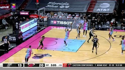 【2021年04月29日 马刺vs热火集锦】身轻如燕 巴特勒妙传仙人指路