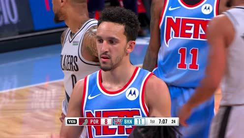 【2021年05月01日 开拓者vs篮网集锦】开拓者vs篮网第1节英文原声回放