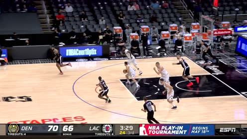 【2021年05月02日 掘金vs快船集锦】替补席都沸腾了 小里弗斯抬手三分应声入网