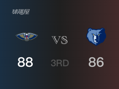 NBA常规赛：三节结束，鹈鹕以88-86领先灰熊，大埃尔南戈麦斯15+6+3