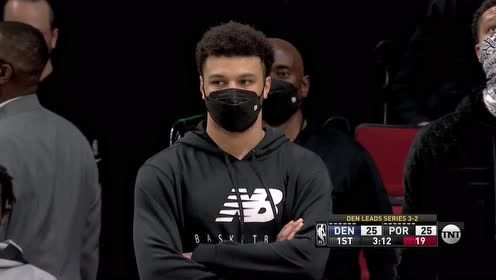 【2021年06月04日 掘金vs开拓者集锦】完全杀红眼了！波特干拔三分+暴扣连拿5分