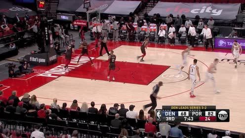 【2021年06月04日 掘金vs开拓者集锦】进攻万花筒！约基奇金鸡独立翻身打板命中