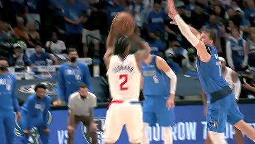 【2021年06月05日 快船vs独行侠集锦】撤步起跳拨云见日！小卡3分弧顶迎投东契奇独行侠血流不止