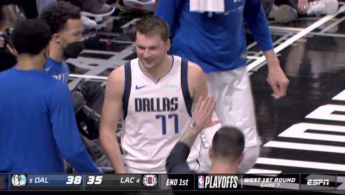 【2021年06月07日 独行侠vs快船集锦】让我多躺一会 东契奇上篮倒地多镜头比出大拇指