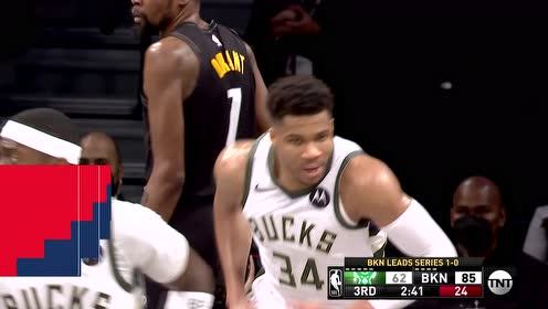 【2021年06月08日 雄鹿vs篮网集锦】投不进我帮你抢 字母哥抓下前场篮板单臂劈扣