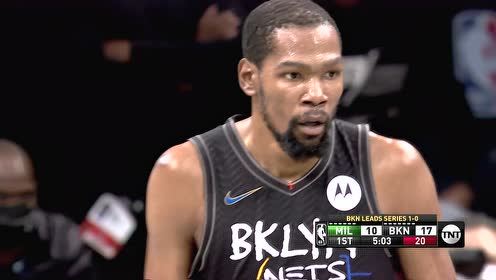 【2021年06月08日 雄鹿vs篮网集锦】波蒂斯勾手惨遭克拉克斯顿封盖 杜兰特翻身跳投一气呵成