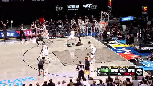 【2021年06月08日 雄鹿vs篮网集锦】杜兰特空中制导 布朗内线强起上篮命中