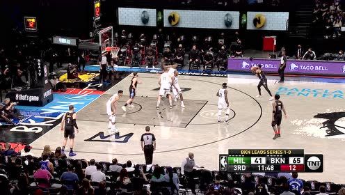 【2021年06月08日 雄鹿vs篮网集锦】状态依旧！欧文假突回传哈里斯空位三分涮网而入