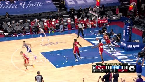 【2021年06月09日 老鹰vs76人集锦】这速率无敌了 恩比德欧洲步换手上篮