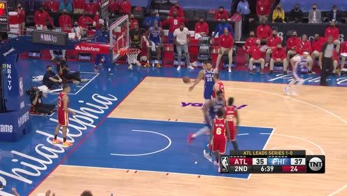 【2021年06月09日 老鹰vs76人集锦】老鹰102-118费城 恩比德40+13破纪录费城1-1扳平老鹰