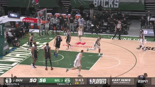 【2021年06月14日 篮网vs雄鹿集锦】篮网vs雄鹿G4精华回放 字母哥34+12力压杜兰特28+13