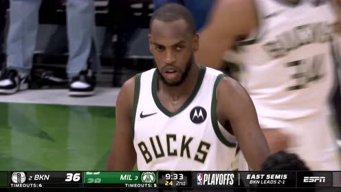 【2021年06月14日 篮网vs雄鹿集锦】回来了都回来了 米德尔顿三分命中还要加罚