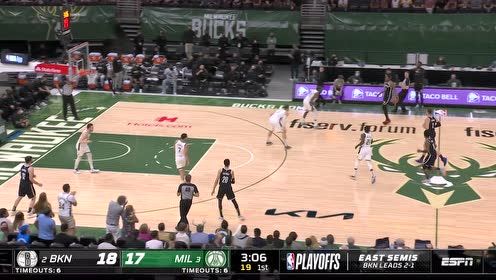 【2021年06月14日 篮网vs雄鹿集锦】轻伤不下火线 塔克疑似受伤不愿返回更衣室