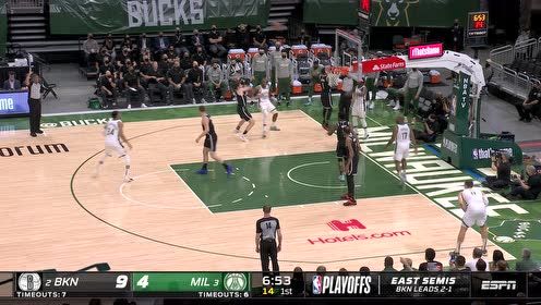 【2021年06月14日 篮网vs雄鹿集锦】武器库愈发丰富 字母哥弧顶三分一箭穿心