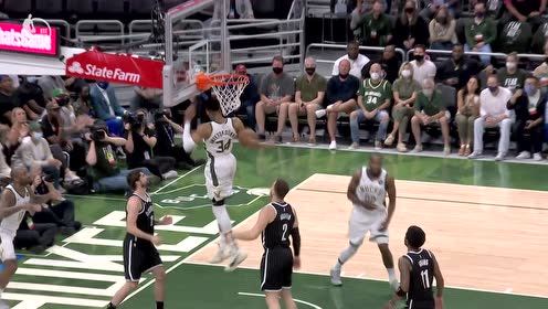 【2021年06月14日 篮网vs雄鹿集锦】大洛假投真传 米德尔顿高位策应字母哥空切暴扣