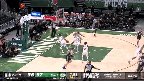 【2021年06月14日 篮网vs雄鹿集锦】我偏偏不信这个邪！欧文单挑米德尔顿干拔中投命中